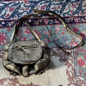 Twee Mini Jerome Dreyfuss gold leather faux snakeskin cross body bag